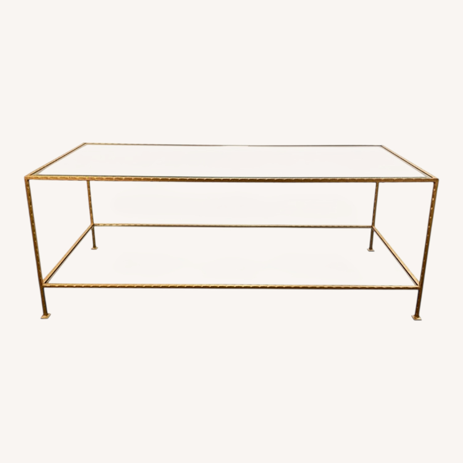 Mid Century Glass and Gold Leaf Coffee Table - image-0