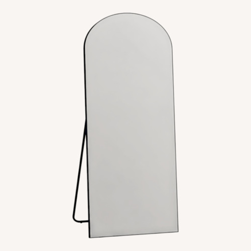 Used Amazon Black Glass Floor Mirror for sale on AptDeco