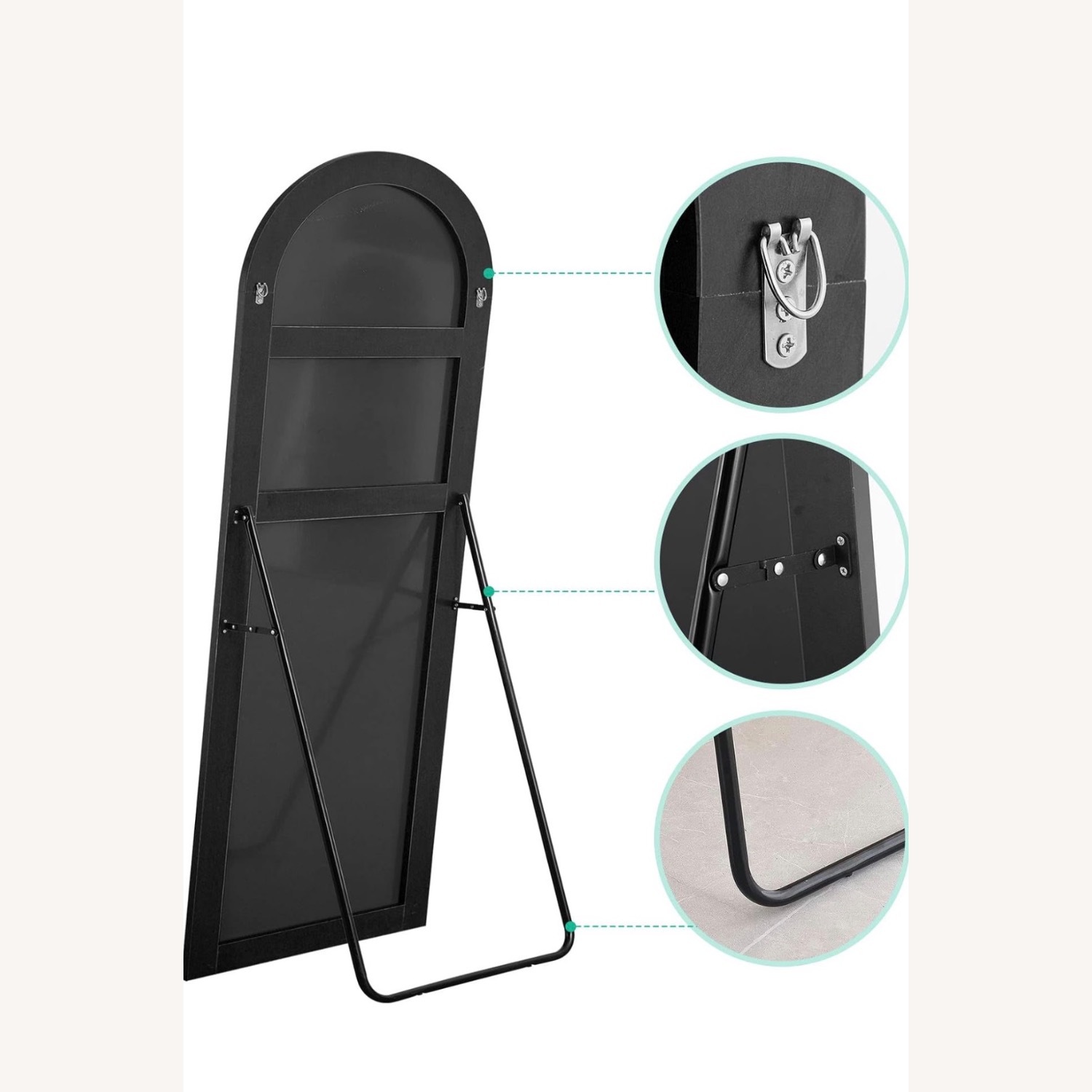 Amazon Black Glass Floor Mirror - image-2