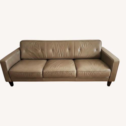 Used Chateau D'ax Light Brown Leather 3+ Seater Sofa for sale on AptDeco