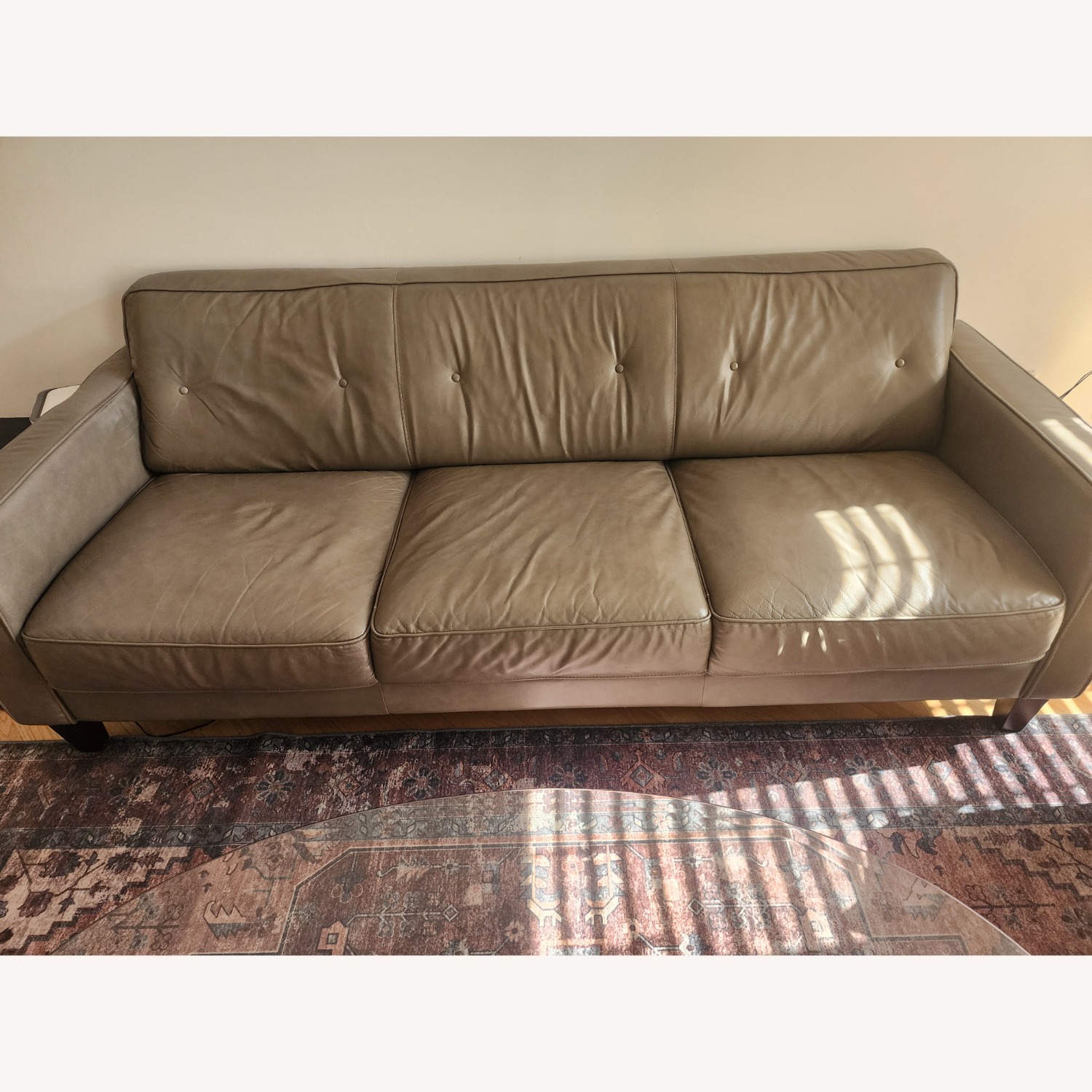 Chateau D'ax Light Brown Leather 3+ Seater Sofa - image-1