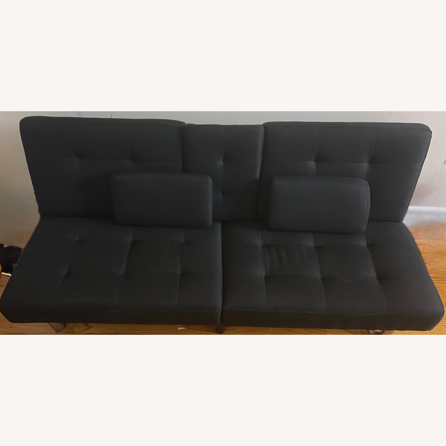 Black Fabric Futon - image-1