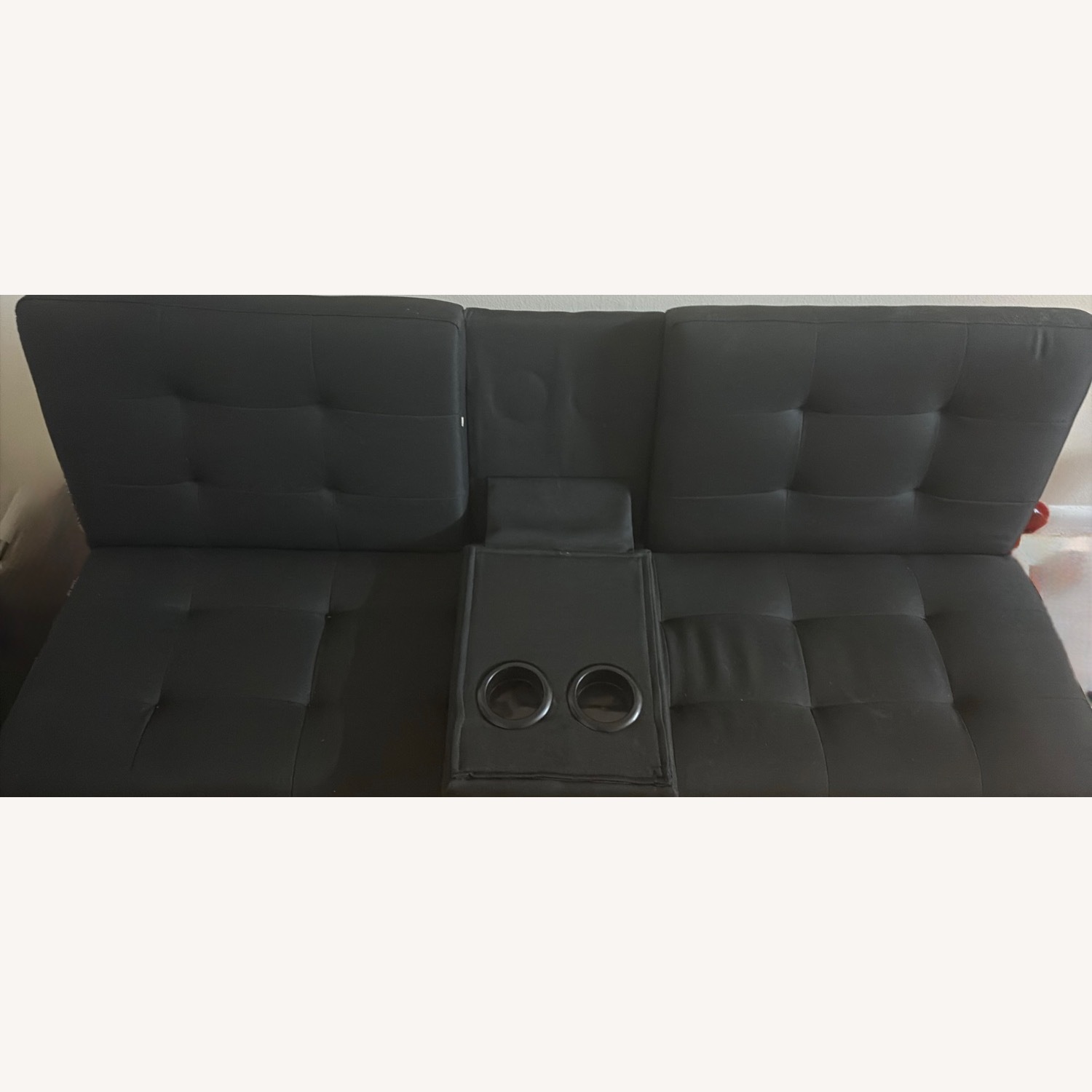 Black Fabric Futon - image-3