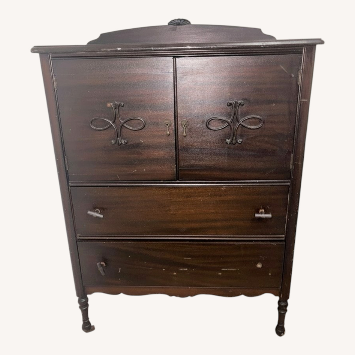 Vintage/Antique Dark Brown Wood Dresser - image-0