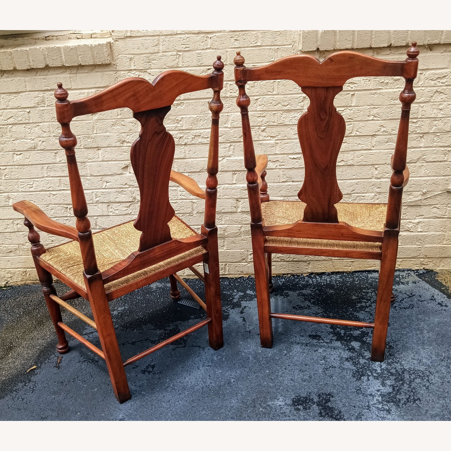 Vintage/Antique Dark Brown Wood Armchair - image-10