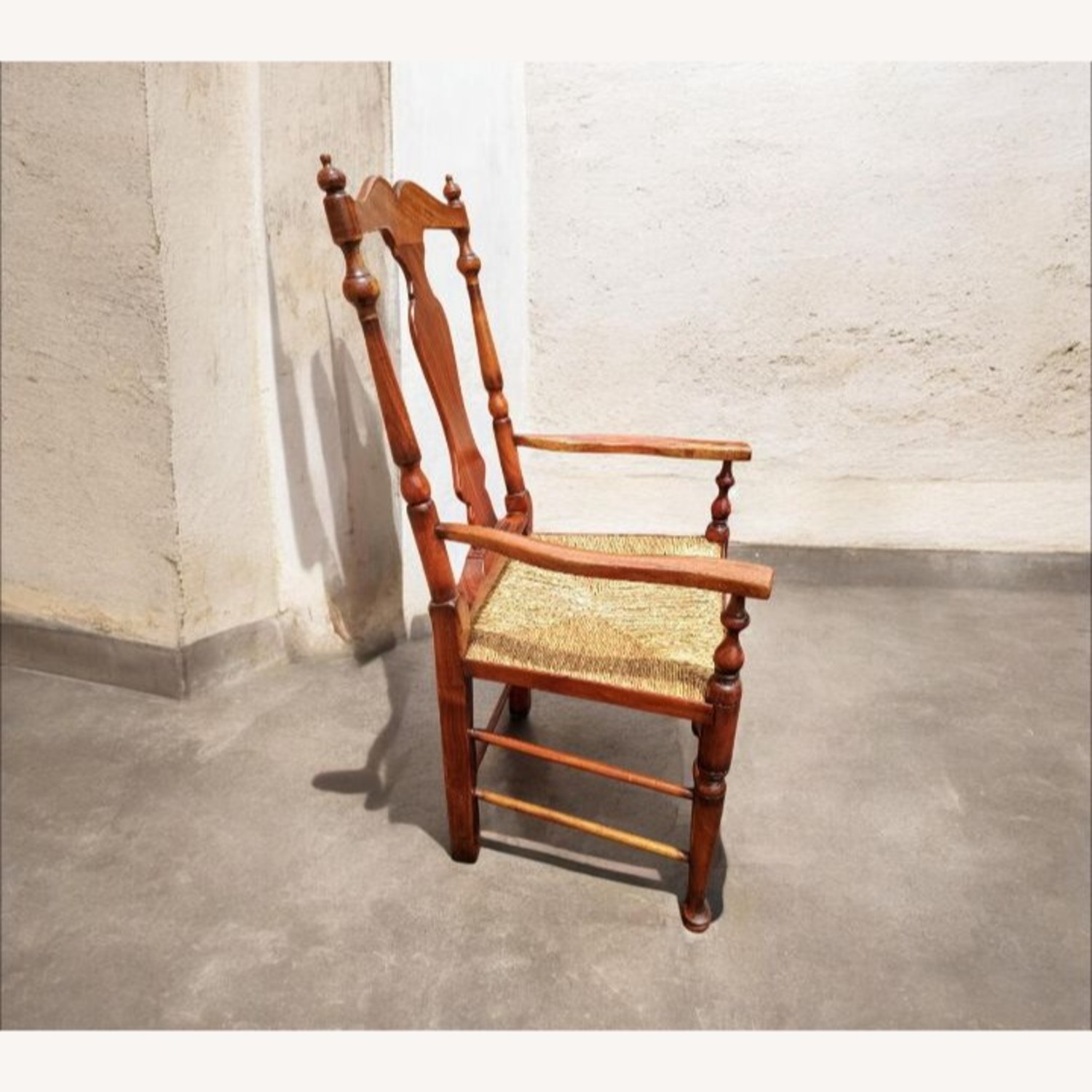 Vintage/Antique Dark Brown Wood Armchair - image-3