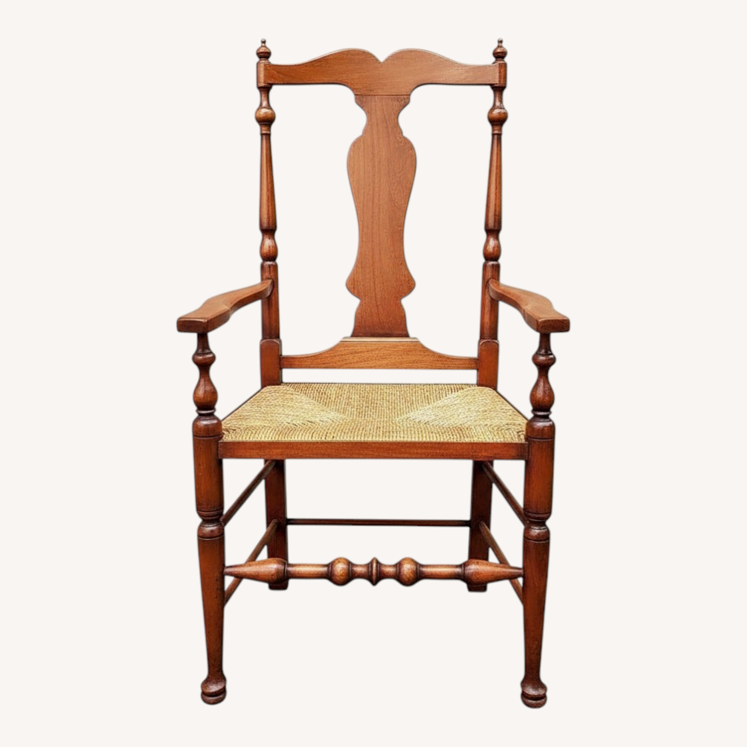 Vintage/Antique Dark Brown Wood Armchair - image-0