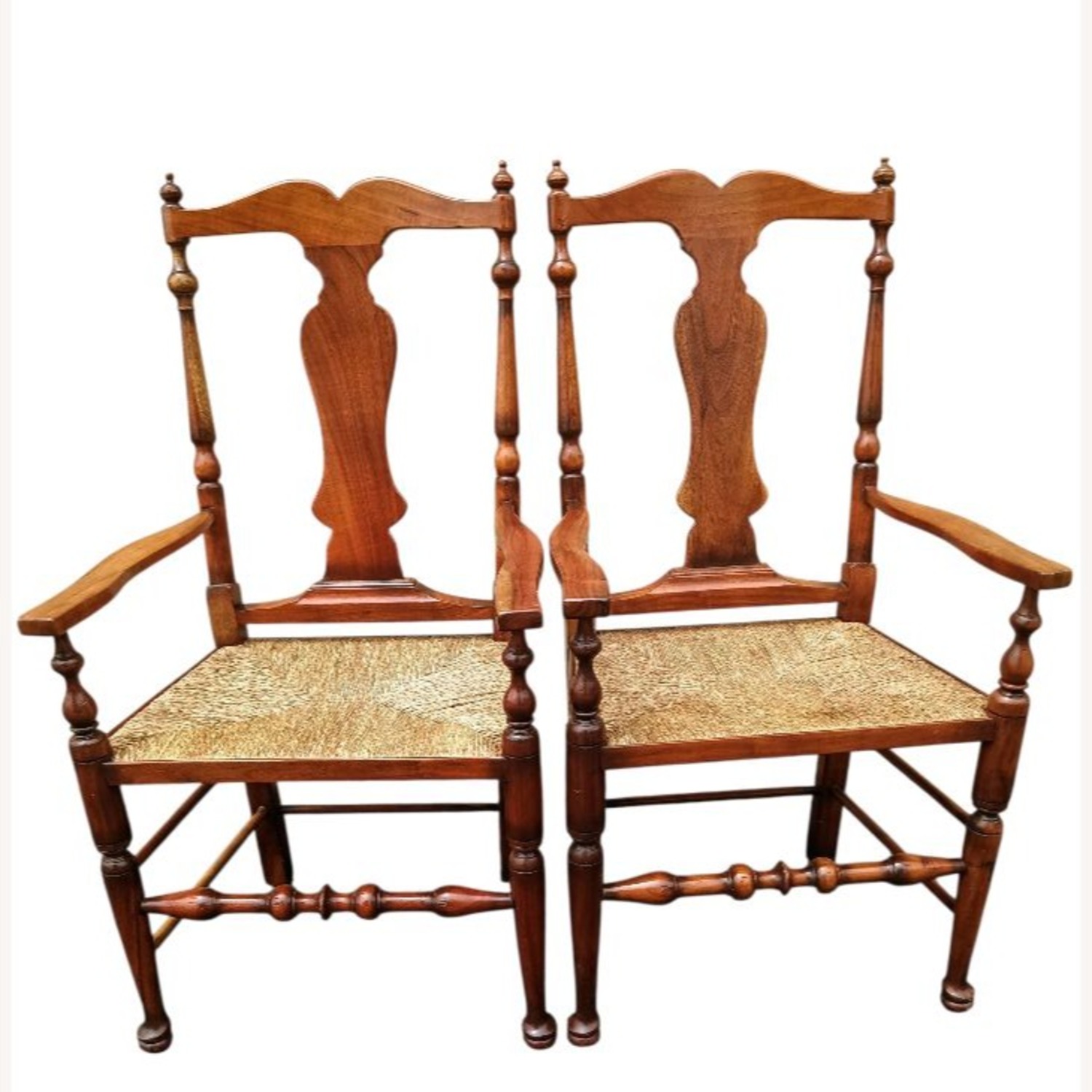 Vintage/Antique Dark Brown Wood Armchair - image-5