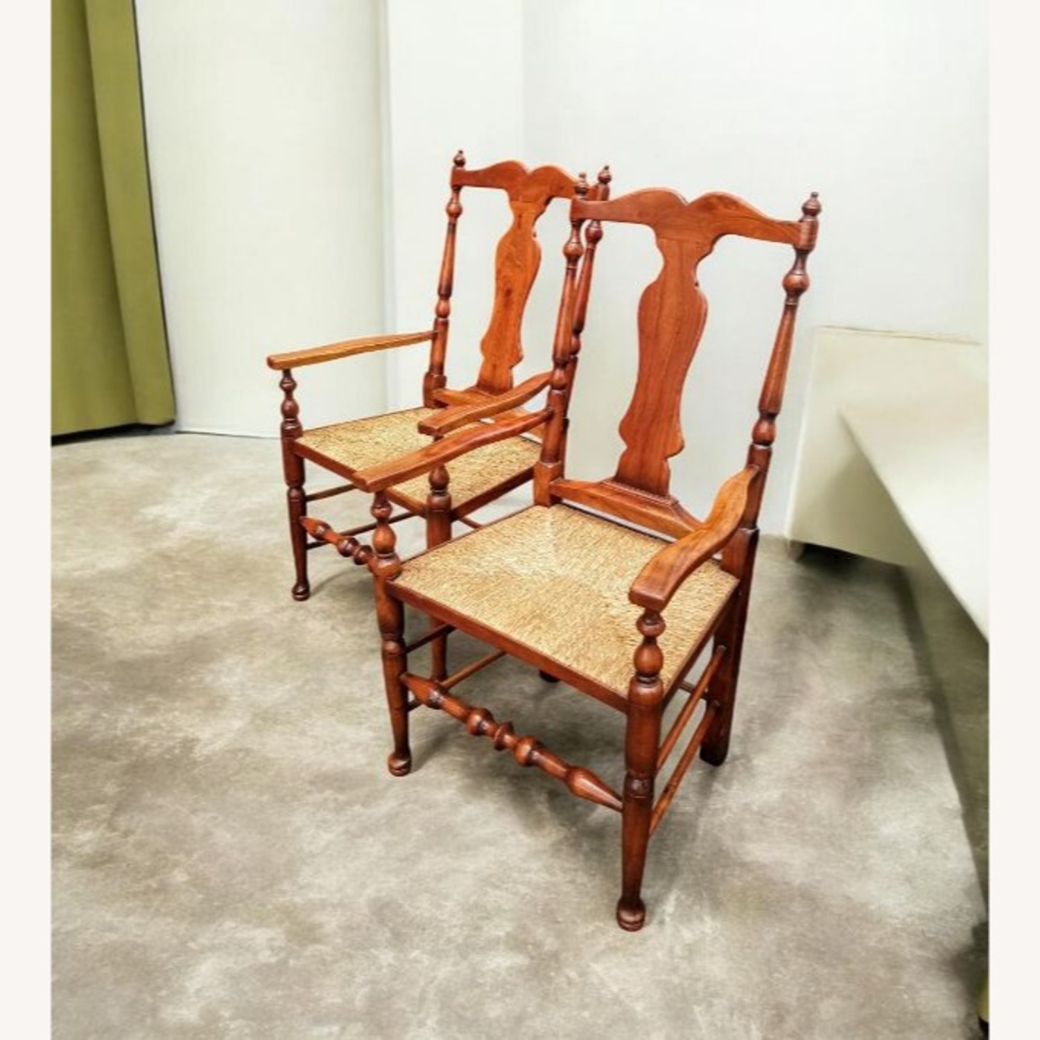 Vintage/Antique Dark Brown Wood Armchair - image-8