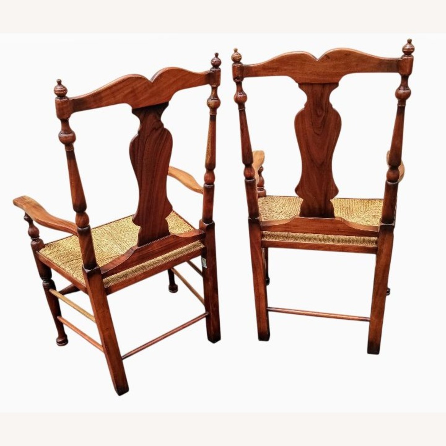 Vintage/Antique Dark Brown Wood Armchair - image-2