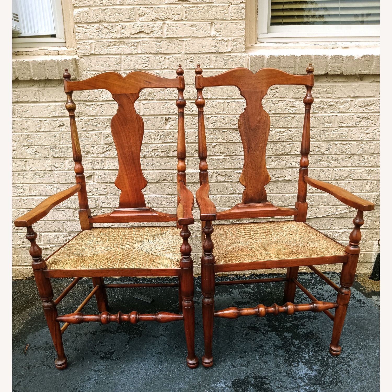 Vintage/Antique Dark Brown Wood Armchair - image-11