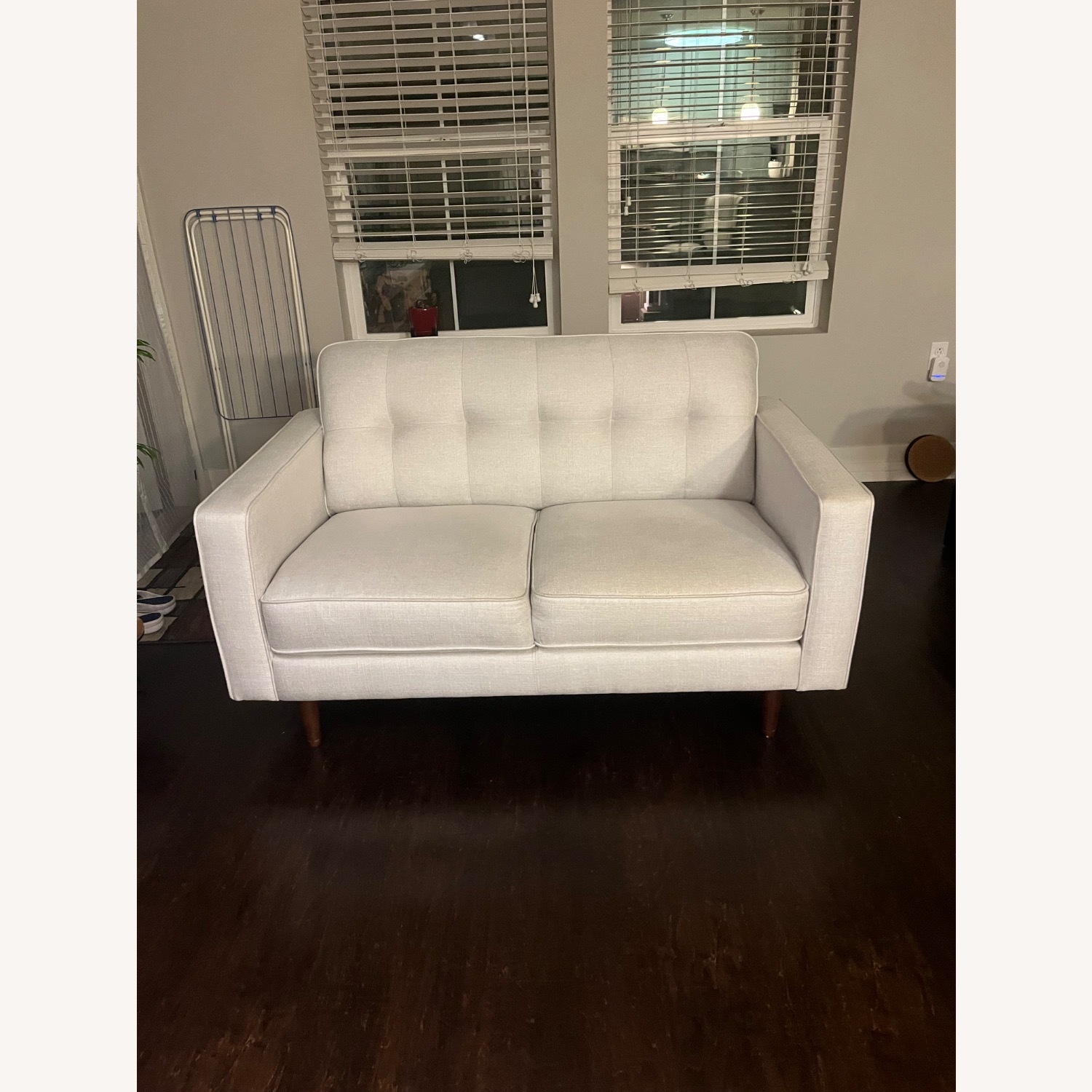 Light Gray Fabric 2 Seater Sofa - image-4
