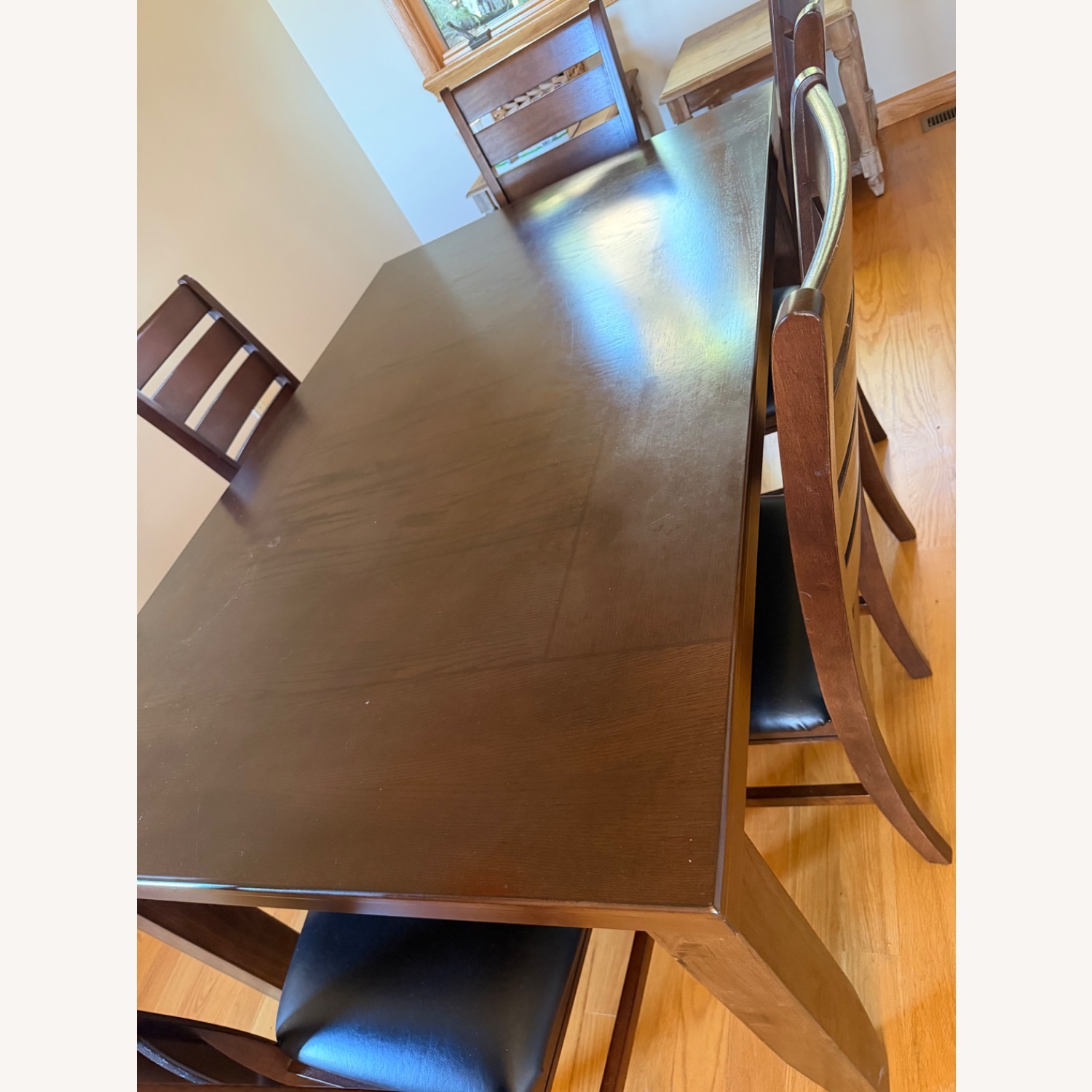 Dark Brown Wood Dining Set - image-2