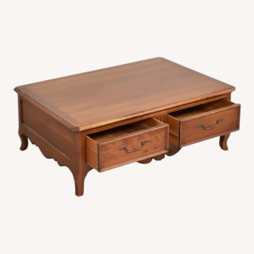 Used Ethan Allen Light Brown Wood Coffee Table for sale on AptDeco