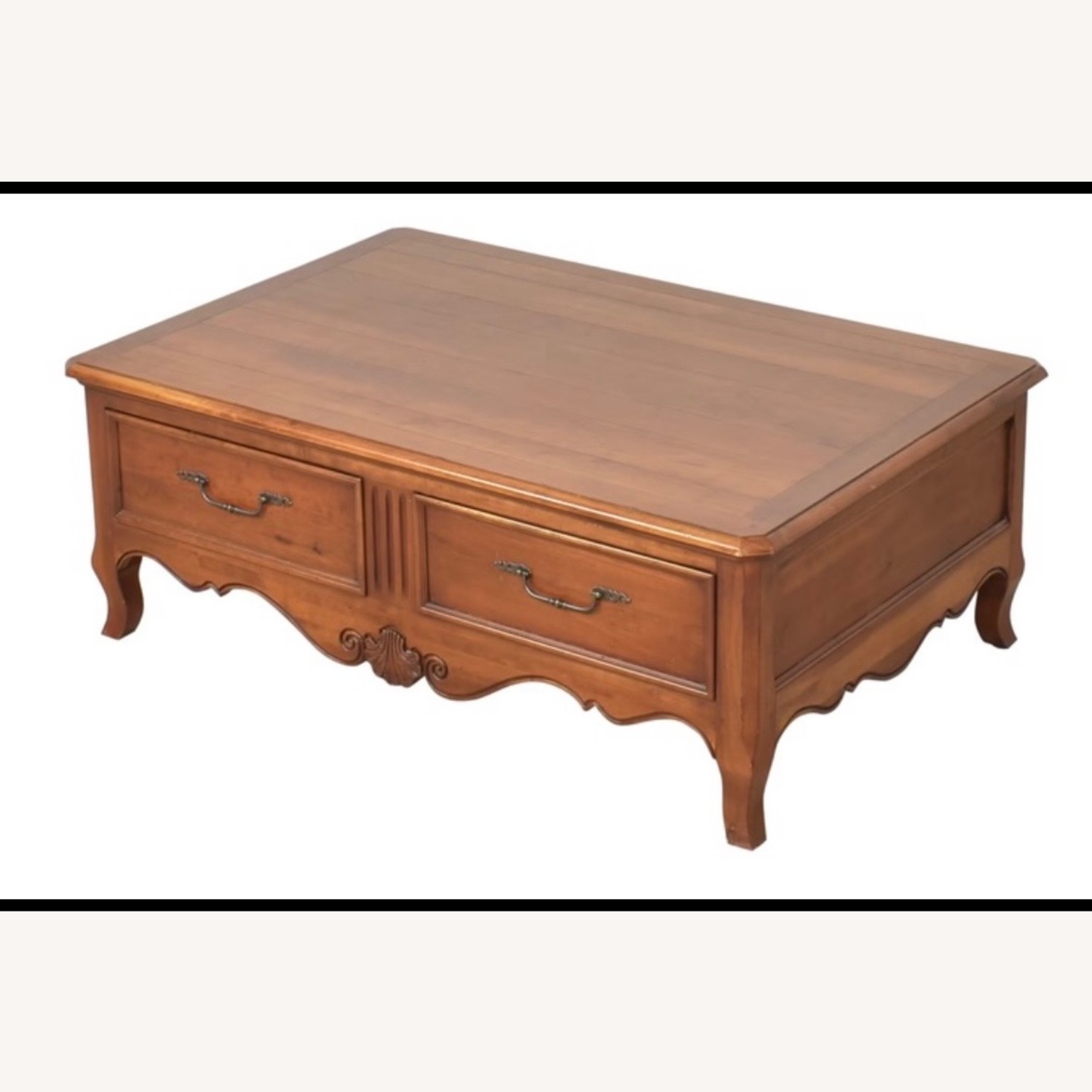 Ethan Allen Light Brown Wood Coffee Table - image-2