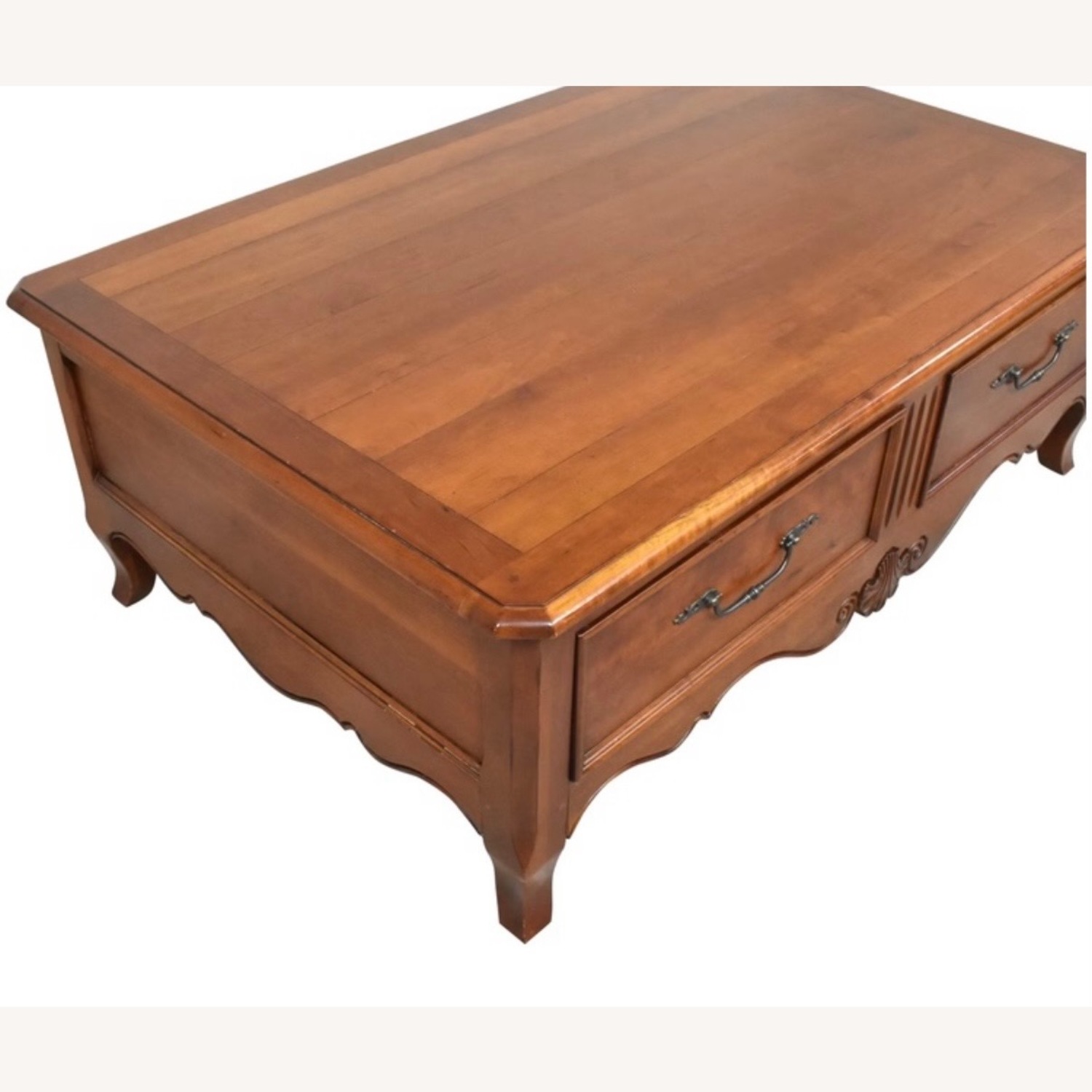 Ethan Allen Light Brown Wood Coffee Table - image-3