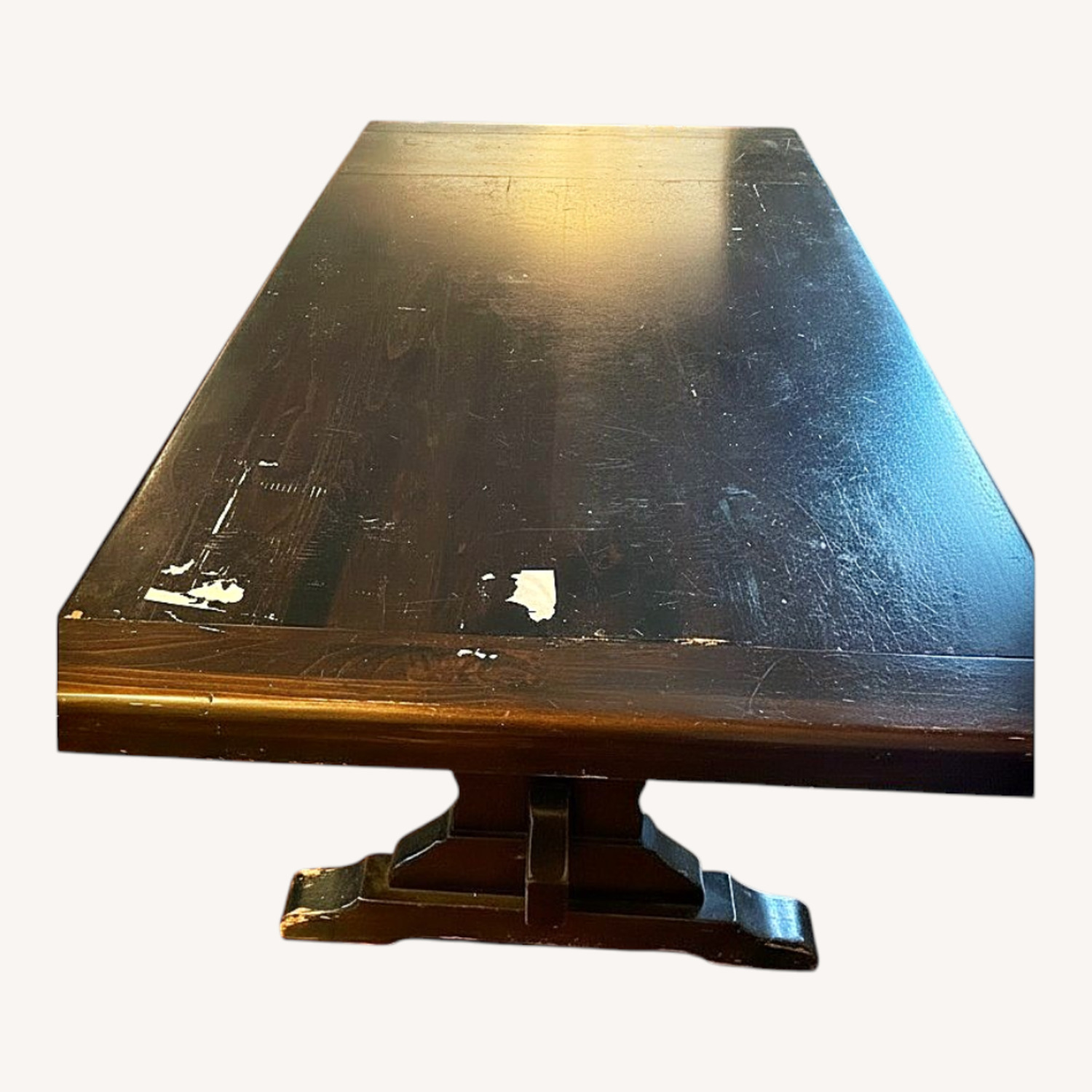 Dark Brown Wood Dining Table - image-0
