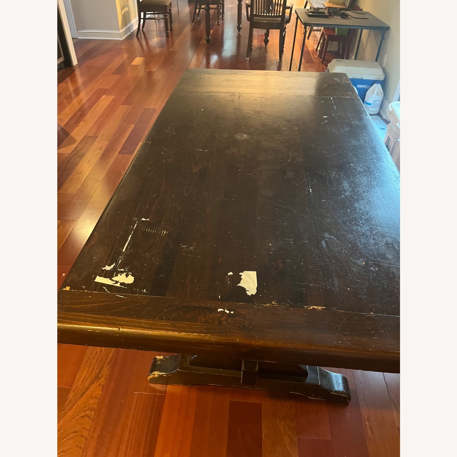 Dark Brown Wood Dining Table - image-1
