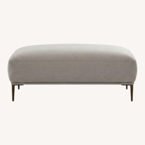 Used Article Abisko Light Gray Fabric Ottoman for sale on AptDeco