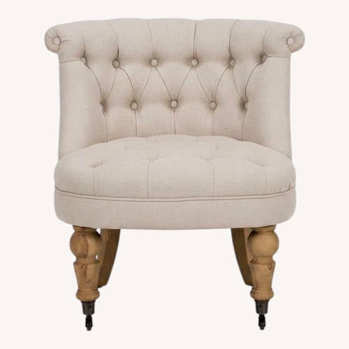 Used Linen Tufted Accent Chair  for sale on AptDeco