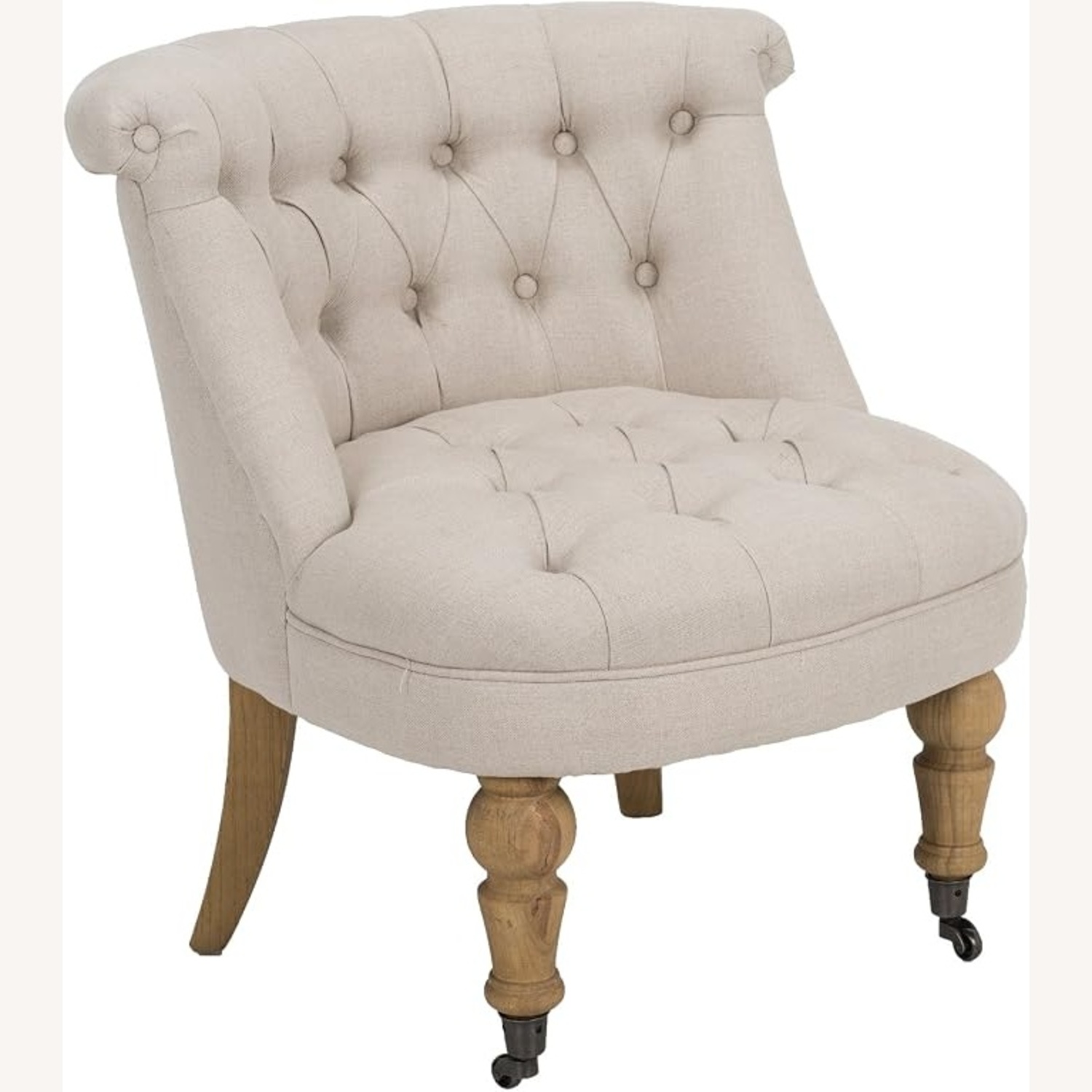 Linen Tufted Accent Chair  - image-4