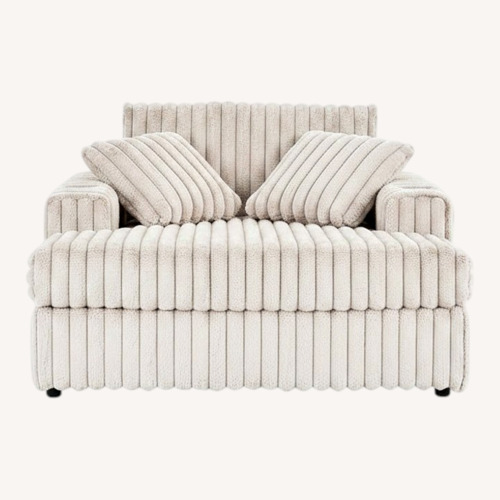 Used Grey Oversized Chair With Pillows for sale on AptDeco