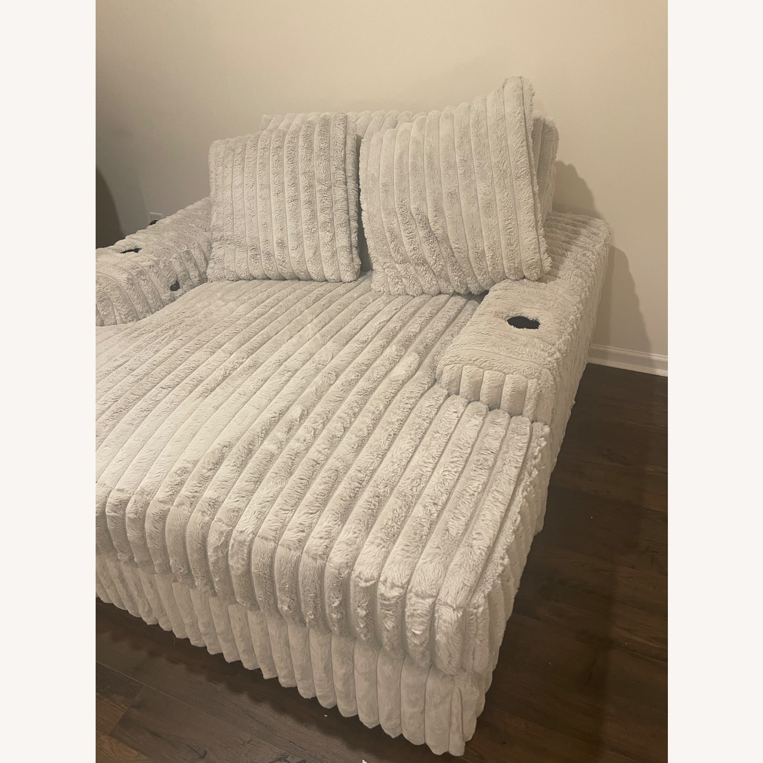 Grey Oversized Chair With Pillows  - image-3