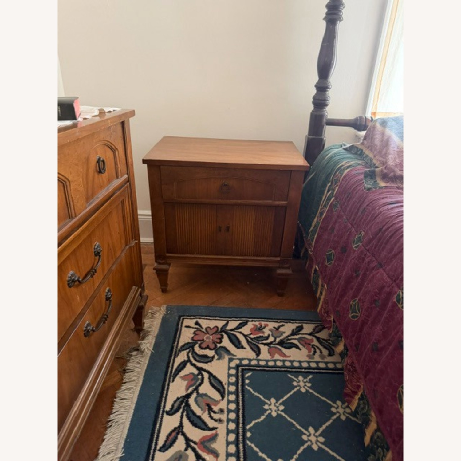 Dark Brown Wood Nightstand - image-1