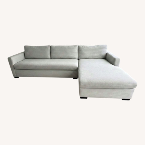 Used Light Gray Fabric Sleeper Sofa With Chaise Longue  for sale on AptDeco