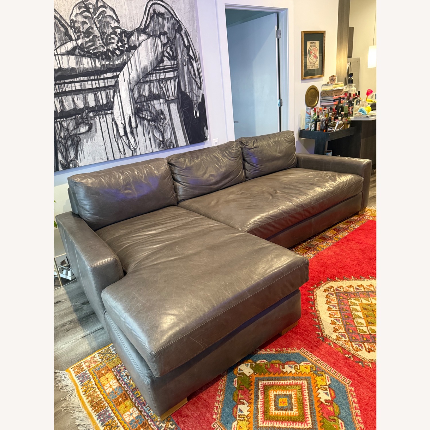 Restoration Hardware Maxwell Leather Sectional - image-1