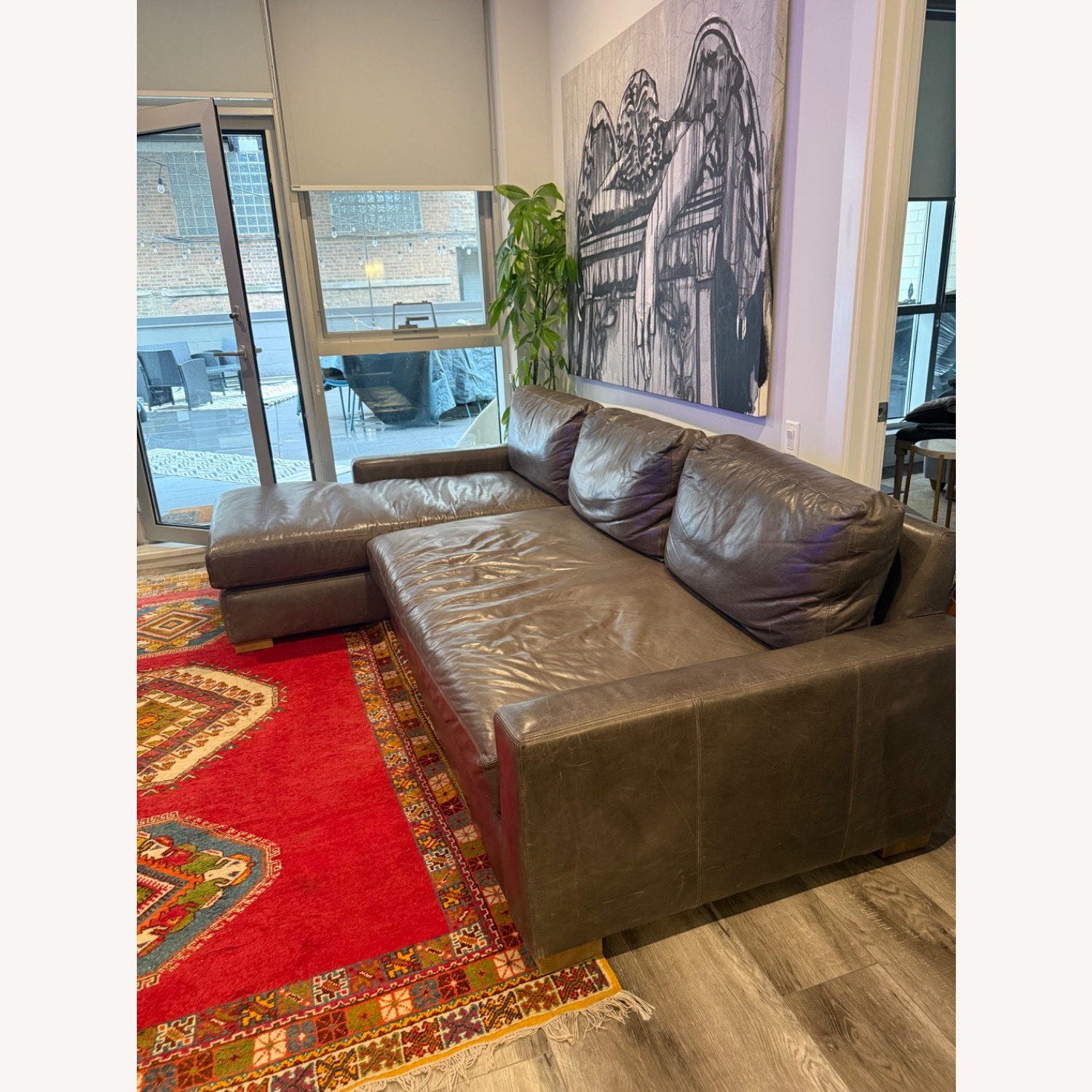 Restoration Hardware Maxwell Leather Sectional - image-4