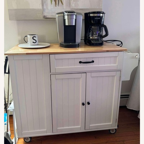 Used White Kitchen Island Cart  for sale on AptDeco