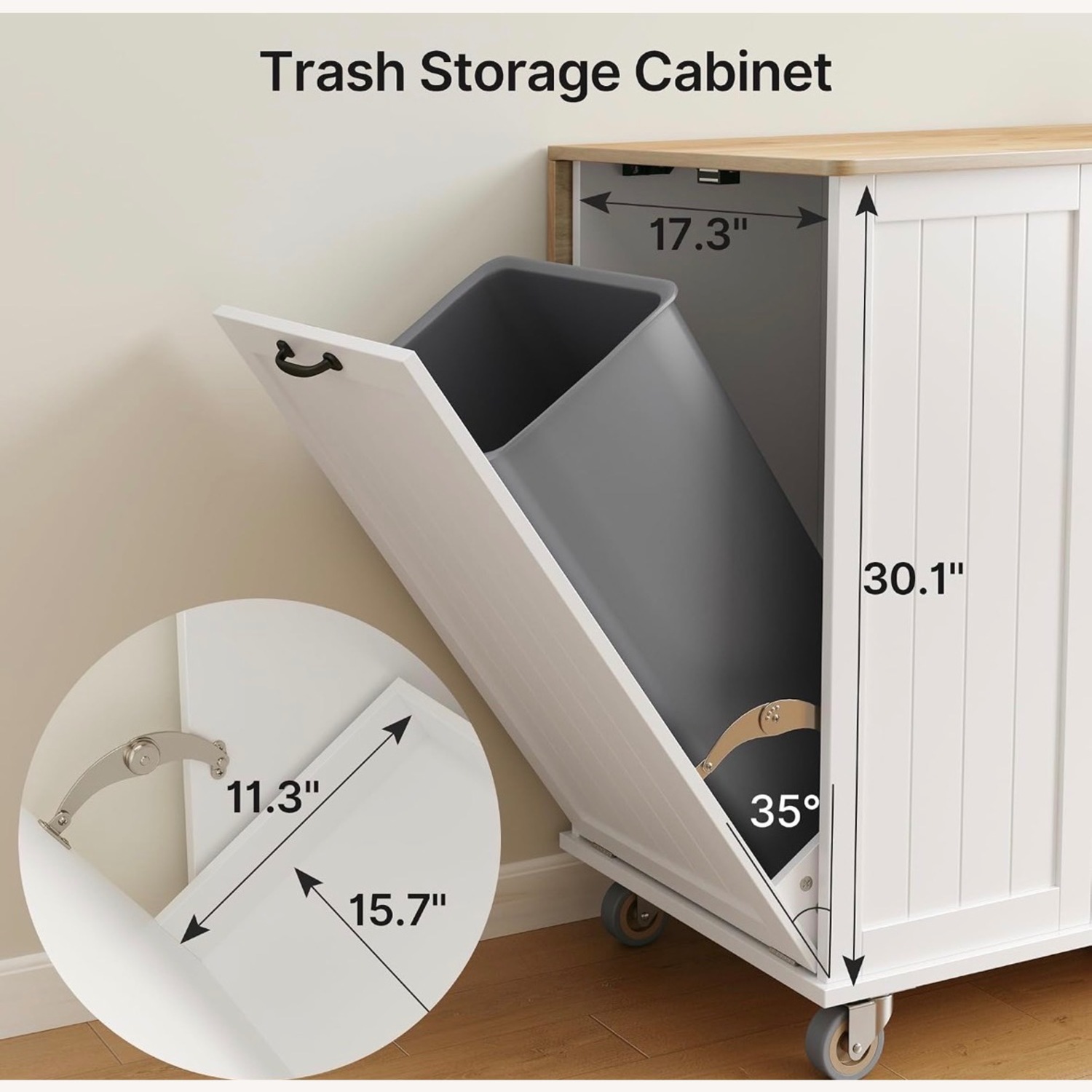White Kitchen Island Cart - image-4
