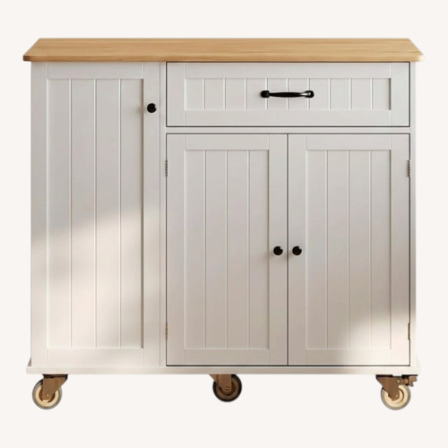 Used White Kitchen Island Cart  for sale on AptDeco