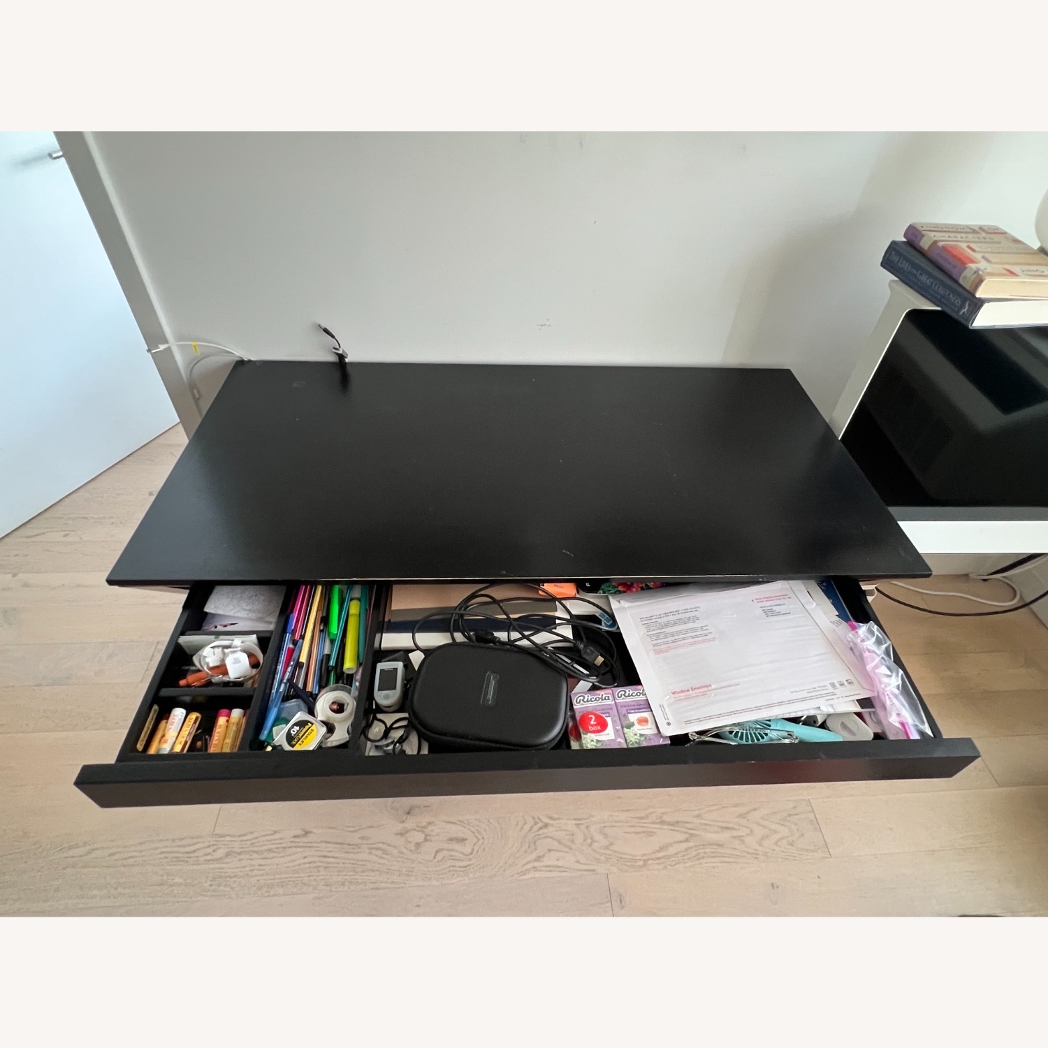 Crate & Barrel Spotlight Ebony X-Leg Desk 58" - image-6