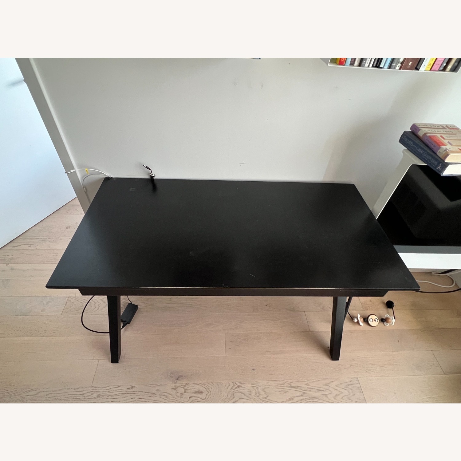Crate & Barrel Spotlight Ebony X-Leg Desk 58" - image-3