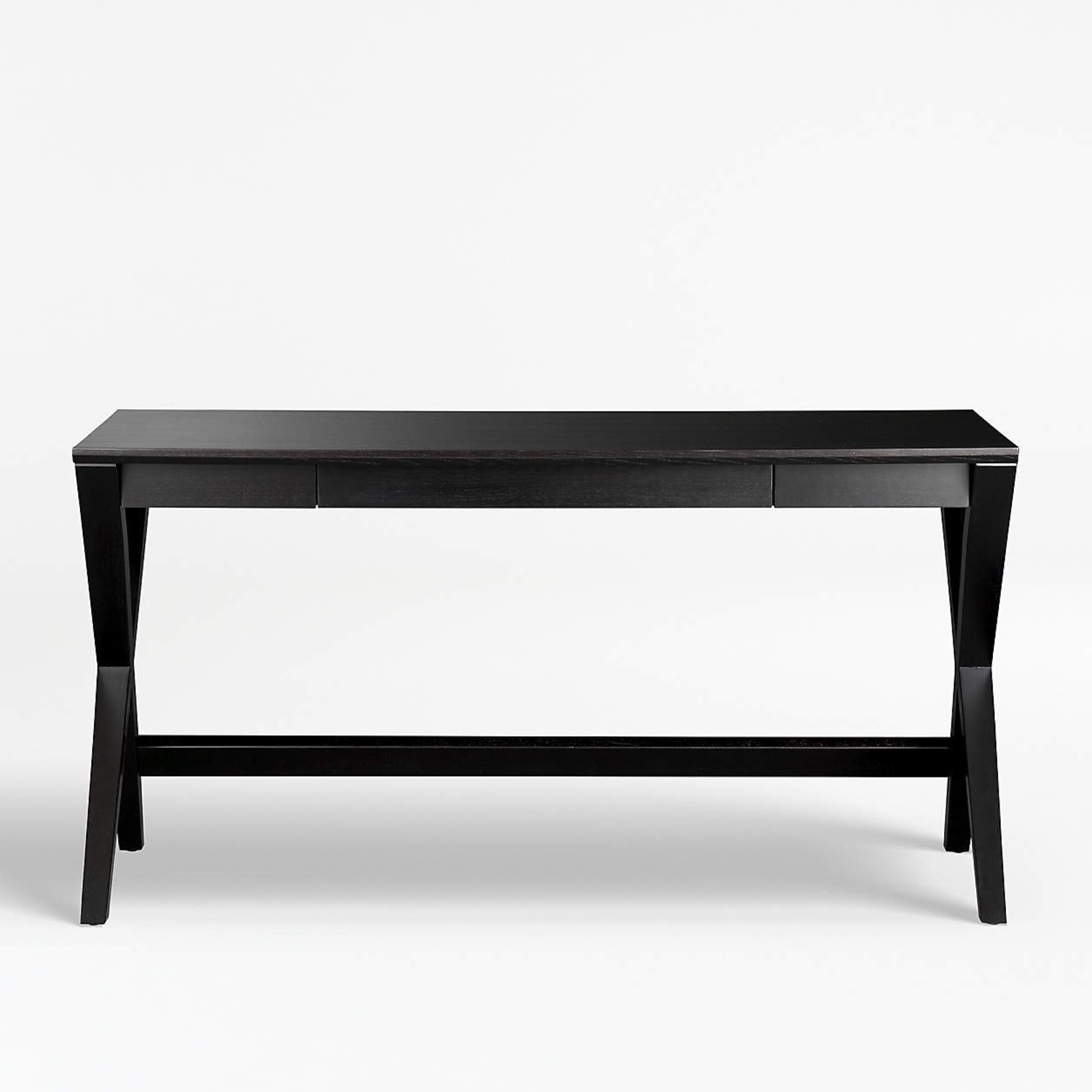 Crate & Barrel Spotlight Ebony X-Leg Desk 58" - image-1