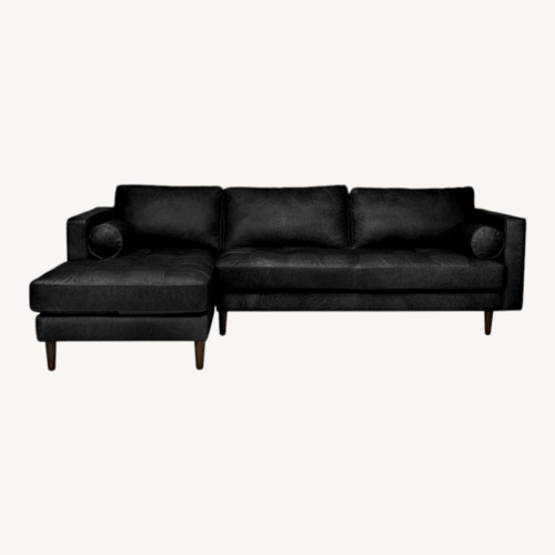 Used Article Sven 100" Tufted Leather Left Sectional for sale on AptDeco