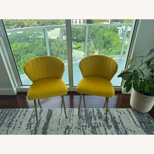 Used Yellow Fabric Dining Chairs for sale on AptDeco