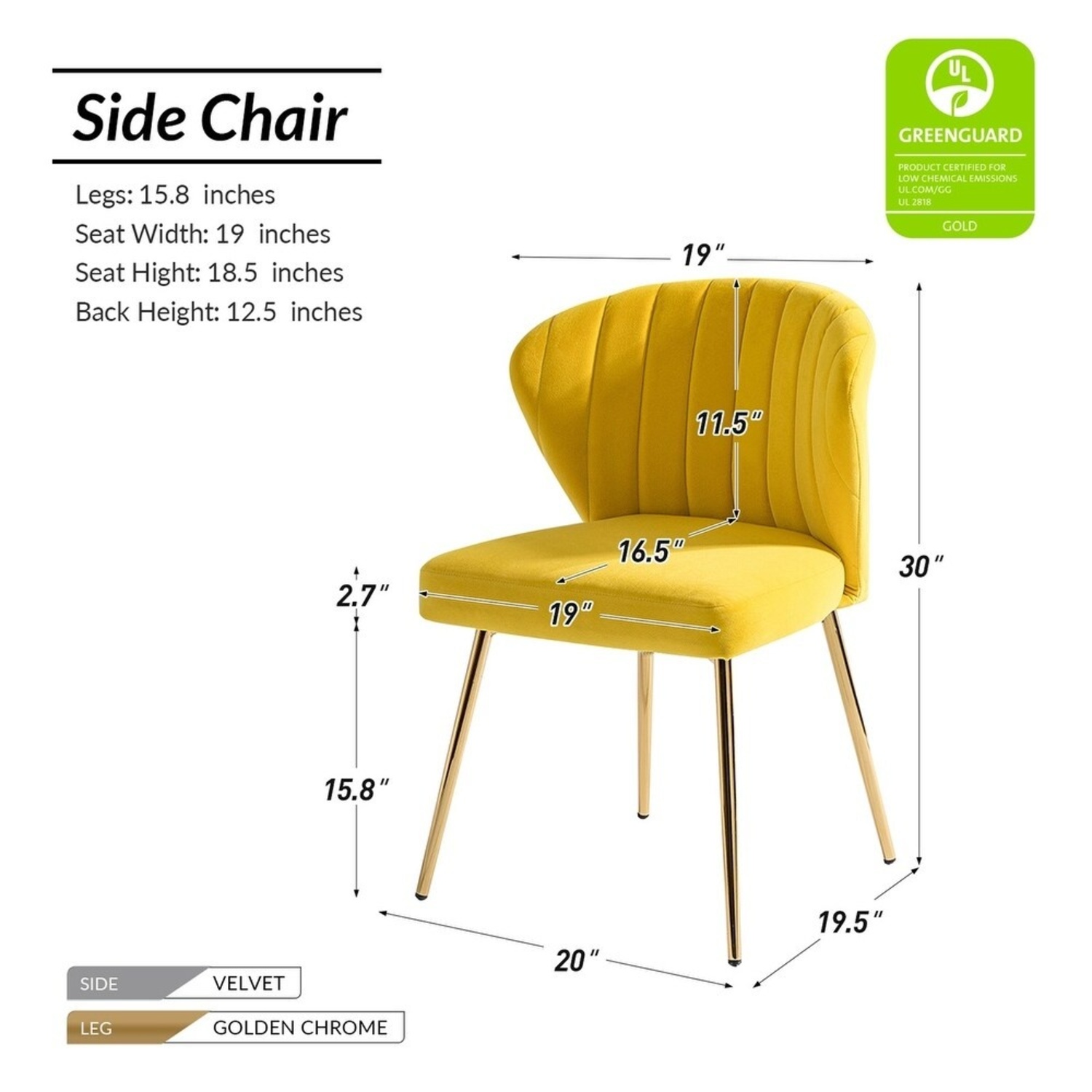Yellow Fabric Dining Chairs - image-6