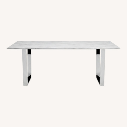Used Wayfair White Marble Dining Table for sale on AptDeco