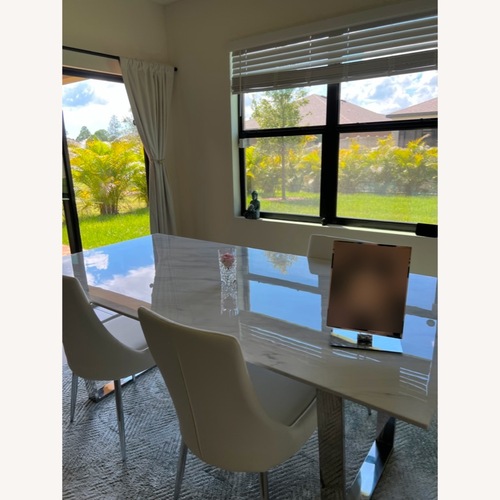 Used Wayfair White Marble Dining Table for sale on AptDeco