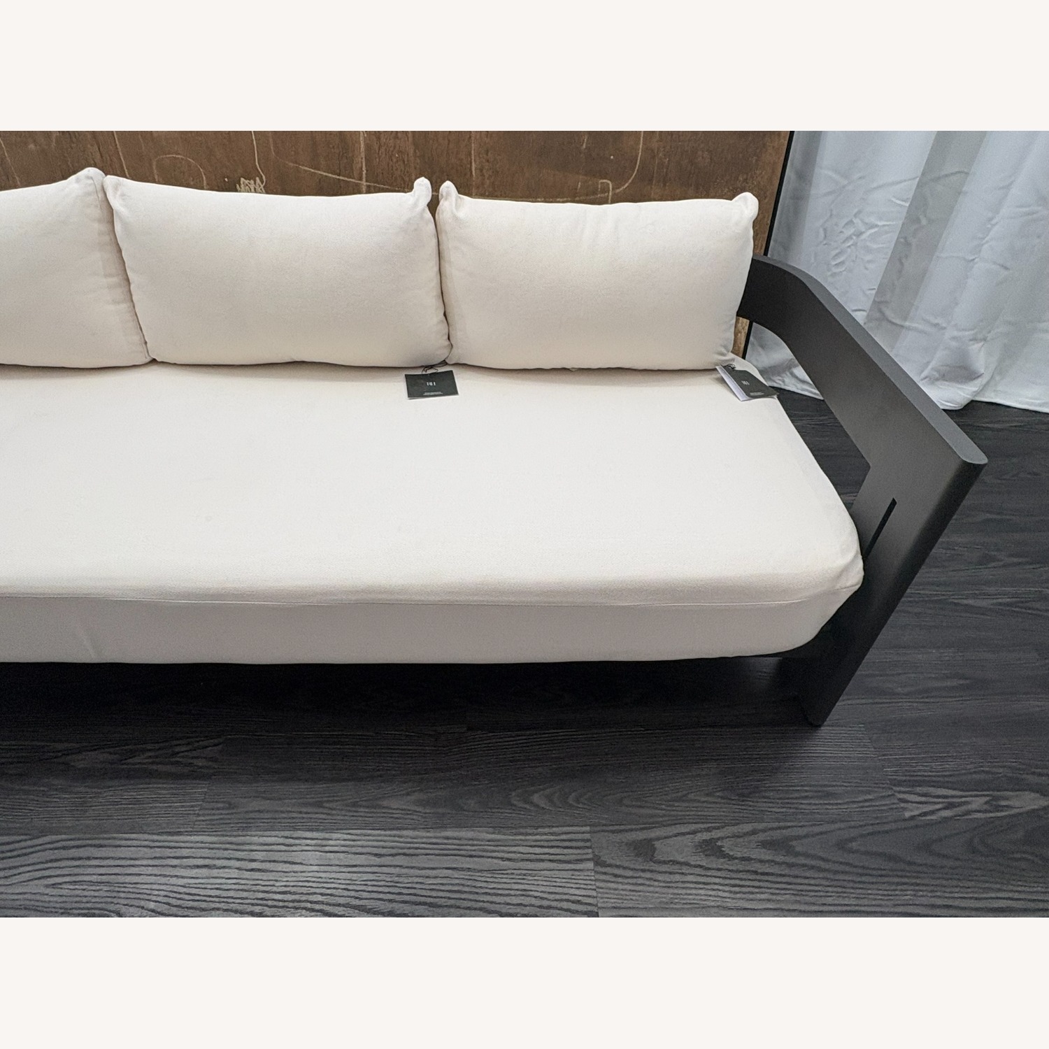 Restoration Hardware Matira Aluminum Sofa 84" | Iron | Natural - image-9