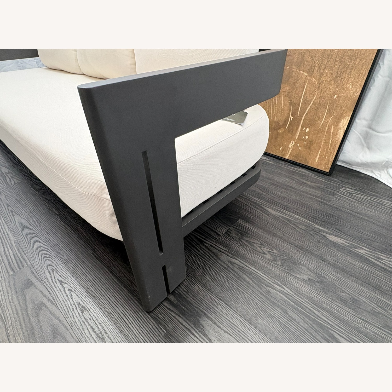 Restoration Hardware Matira Aluminum Sofa 84" | Iron | Natural - image-22