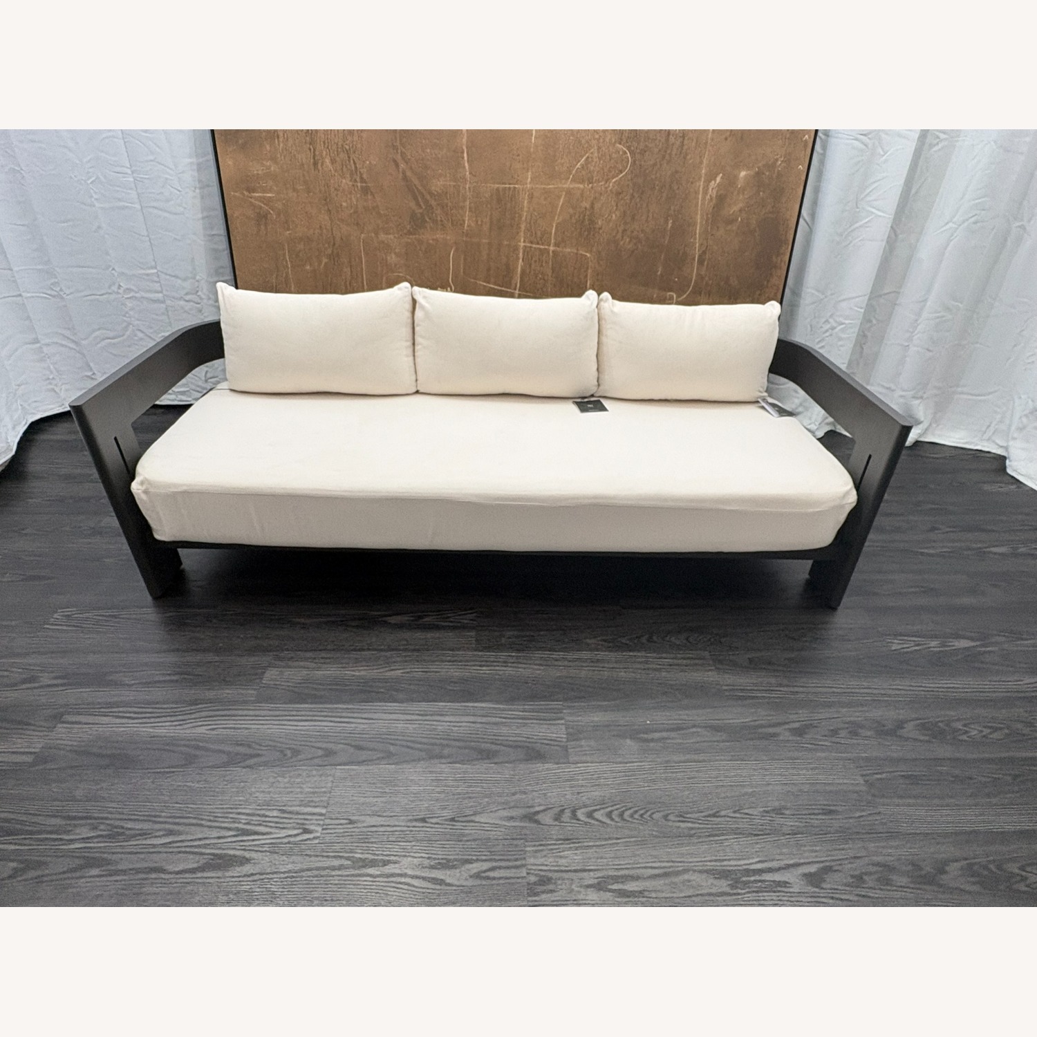Restoration Hardware Matira Aluminum Sofa 84" | Iron | Natural - image-13