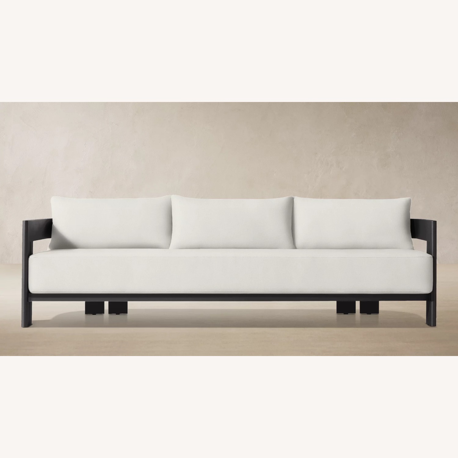 Restoration Hardware Matira Aluminum Sofa 84" | Iron | Natural - image-1
