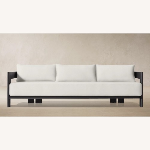 Used Restoration Hardware Matira Aluminum Sofa 84" | Iron | Natural for sale on AptDeco