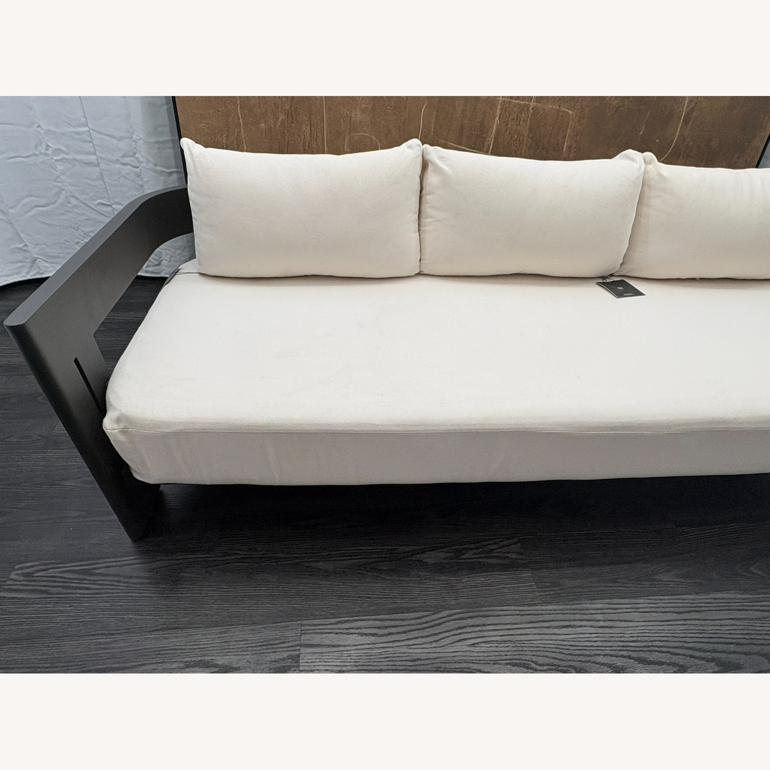 Restoration Hardware Matira Aluminum Sofa 84" | Iron | Natural - image-7