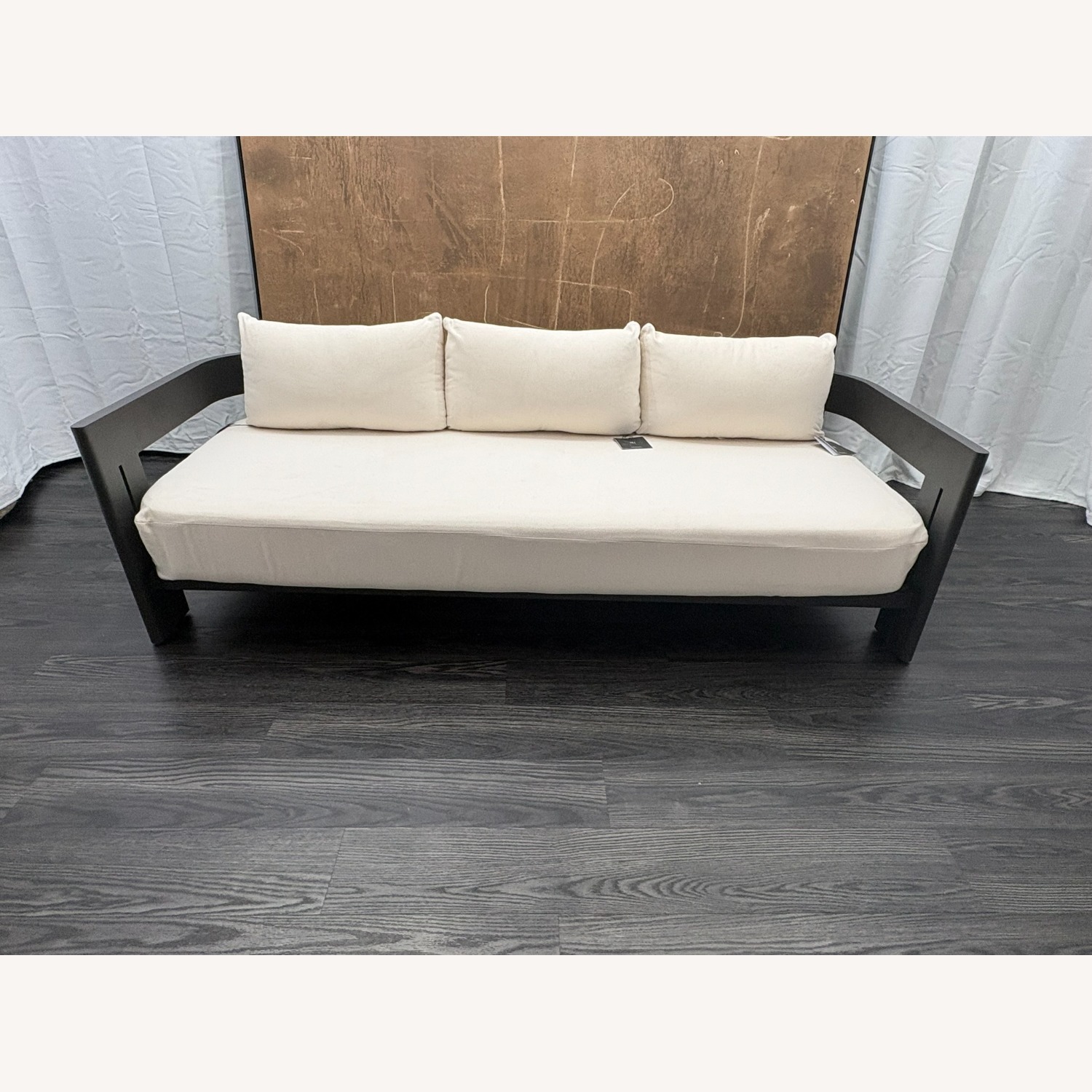 Restoration Hardware Matira Aluminum Sofa 84" | Iron | Natural - image-21