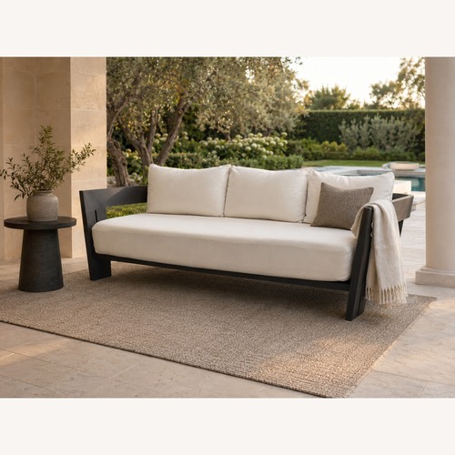 Used Restoration Hardware Matira Aluminum Sofa 84" | Iron | Natural for sale on AptDeco